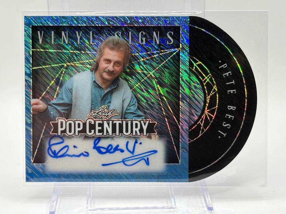 2025 Leaf Pop Century Pete Best Vinyl Signs Blue Shimmer Auto 2/7 SP Beatles